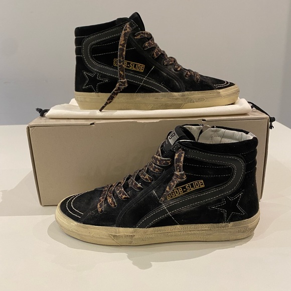 Golden Goose Slide Sneaker in Black Suede/Silver sz 37 New in Box - Picture 5 of 16